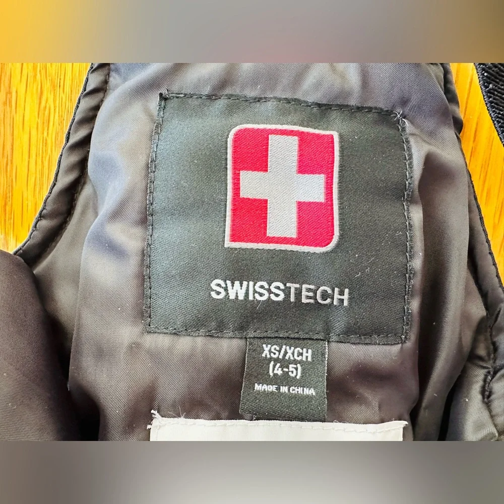 Swiss Tech One Piece Bib Snowsuit Black Unisex Size XS 4-5Y